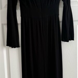 Stone Cold Fox Black Knit Midi Off/Shoulder Dress with Wide Sleeves